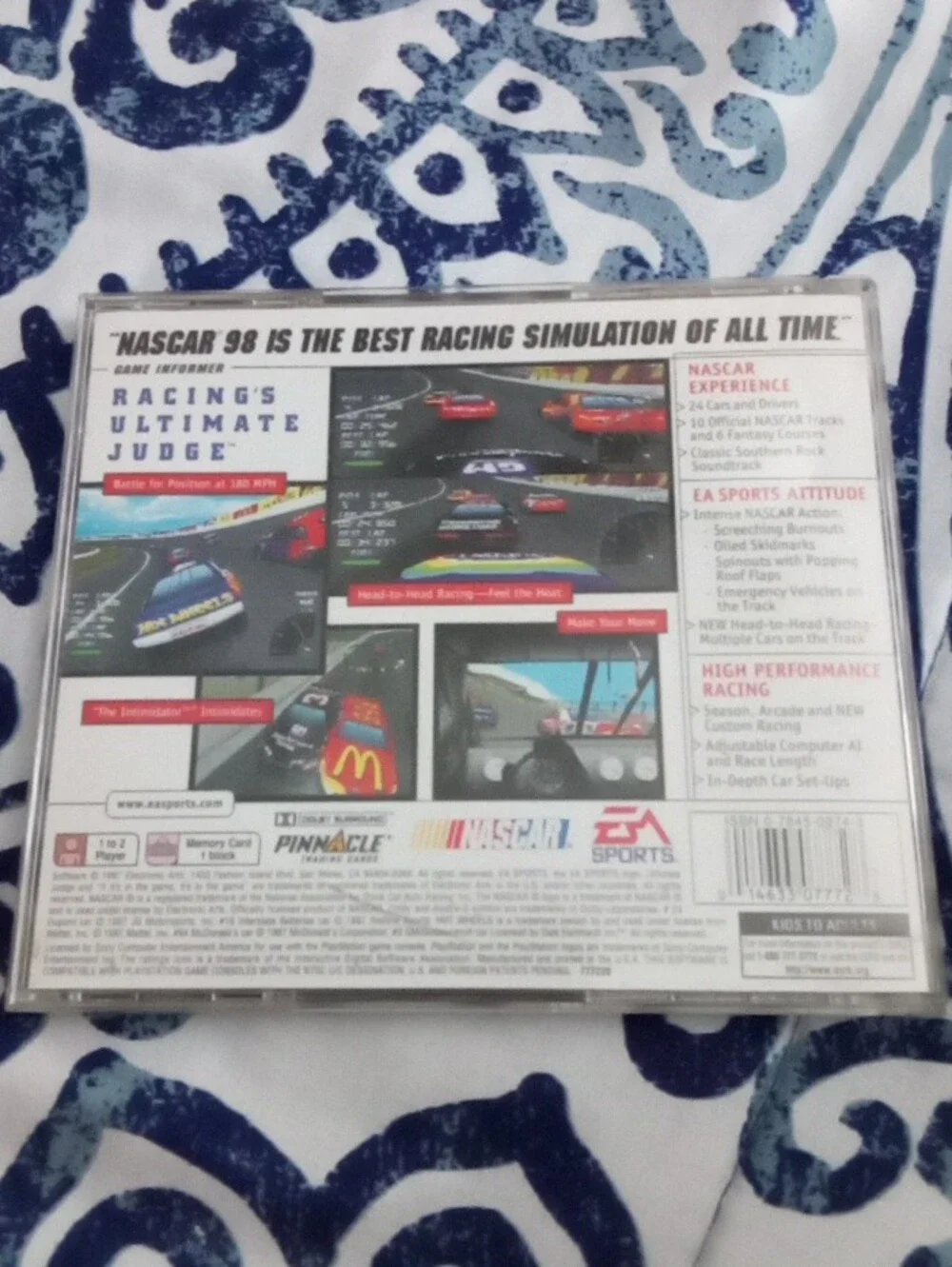 NASCAR 98 for PlayStation - White/Black Cover